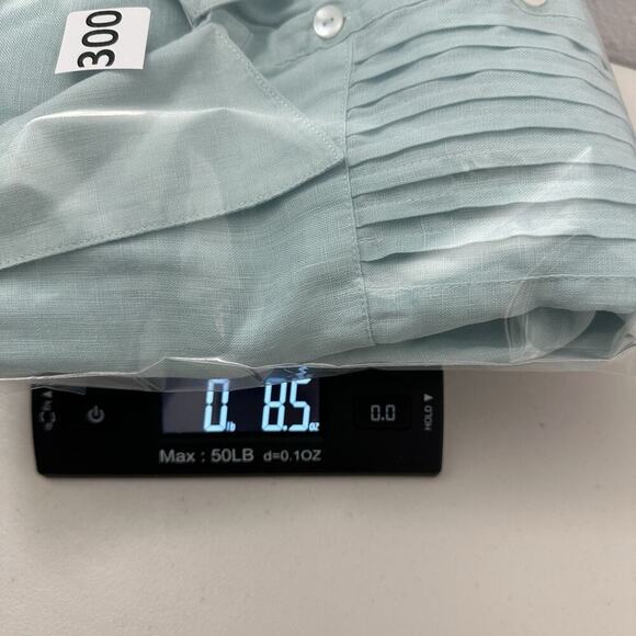 Soft Surroundings Button Up Linen Tunic Womens Large Pin Tuck Long Sleeve - Picture 11 of 12